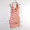 Satin Party Dress | V Neck Backless Mini Sleeveless Summer Party Dress - Image 6