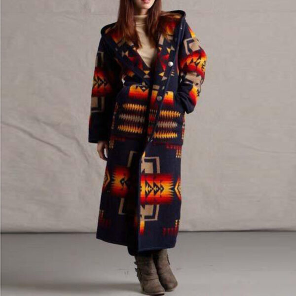 Women's Printed long coat for winter