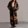 Women's Long Trench Coat | Printed Hooded Jacket - Image 6