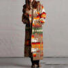 Women's Long Trench Coat | Printed Hooded Jacket - Image 7