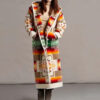 Women's Long Trench Coat | Printed Hooded Jacket - Image 4
