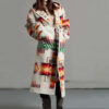 Women's Long Trench Coat | Printed Hooded Jacket - Image 5